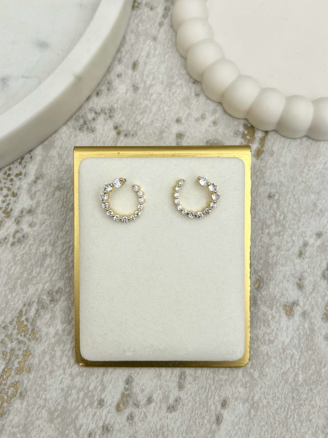 Diamonté Gem Small Hooped Earrings (2 Colours)