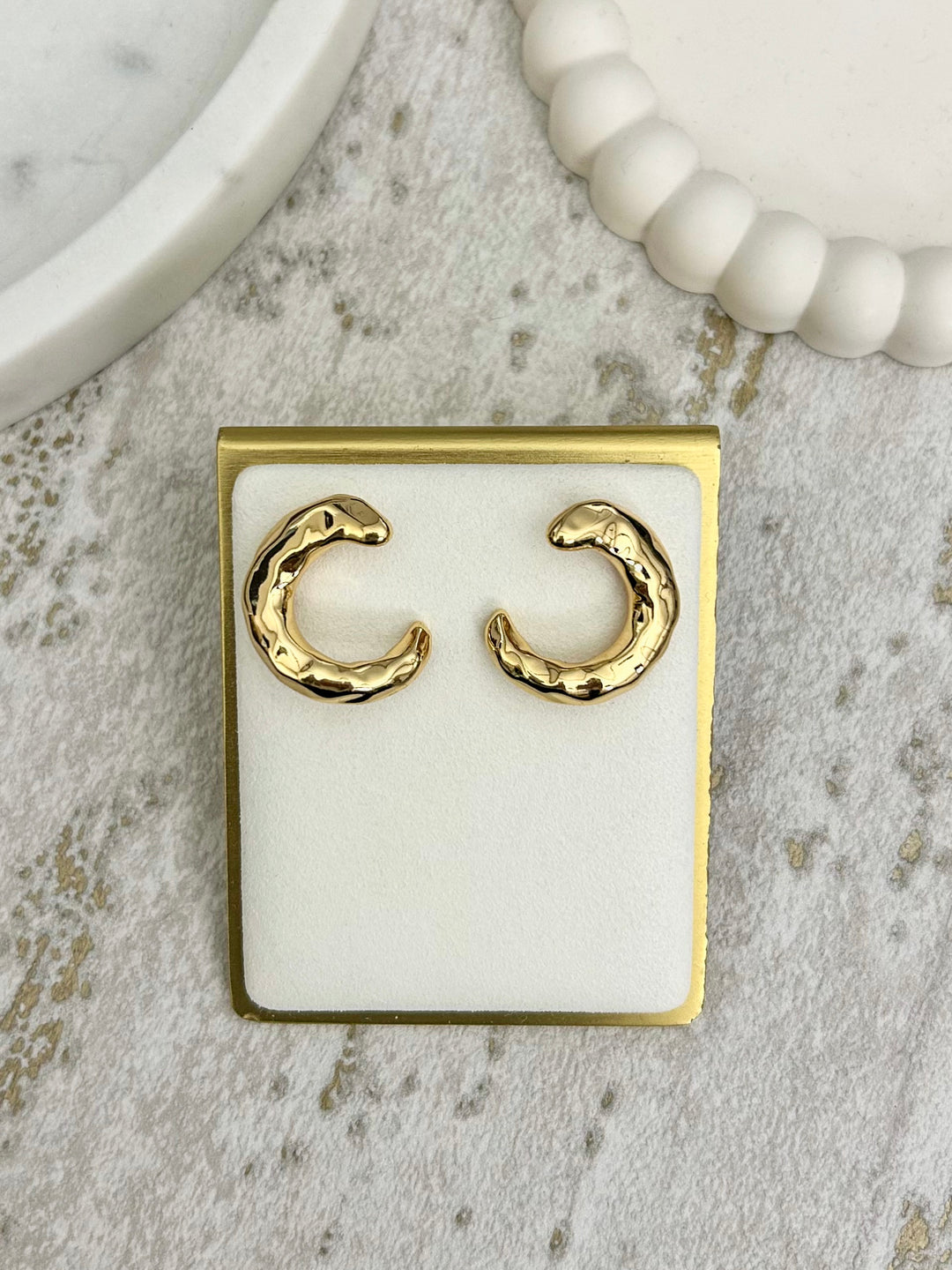 Gold Open Circle Detailed Earrings