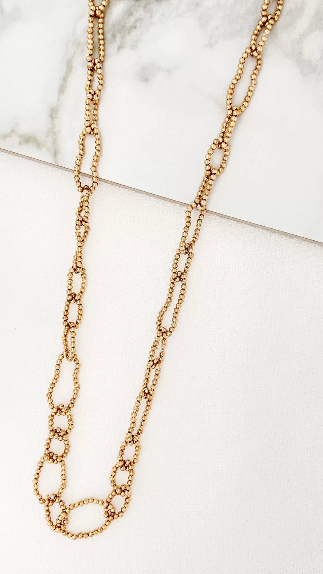 Long Gold Loop Necklace 6908