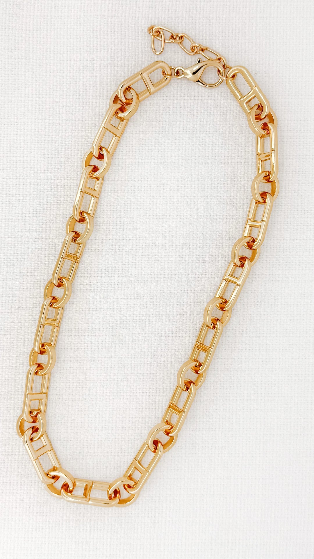 Gold Oval Link Chain Necklace