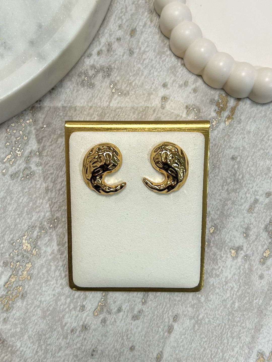 Gold Hammered Stud Earrings