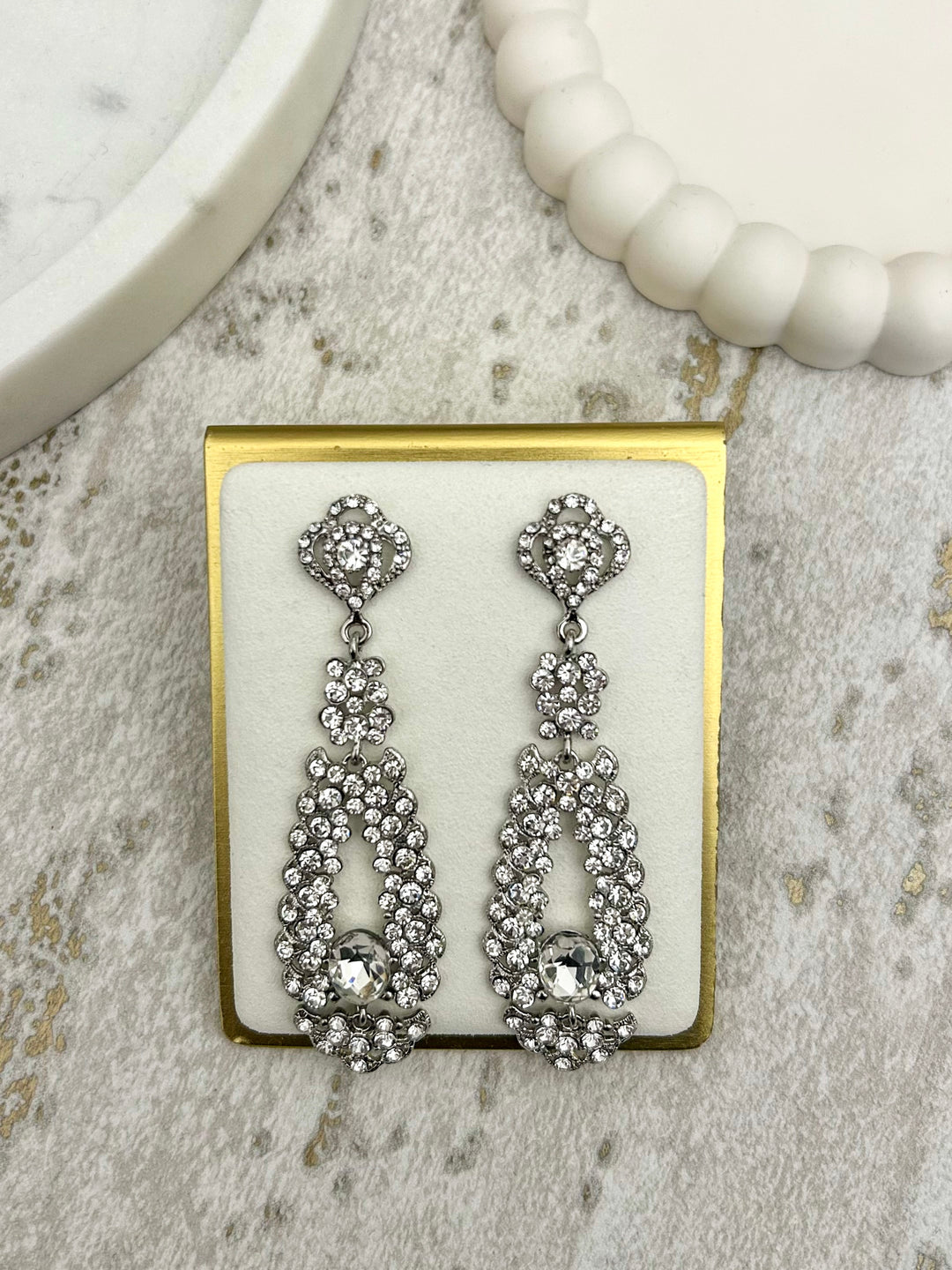 Diamante Droplet Dangle Earrings