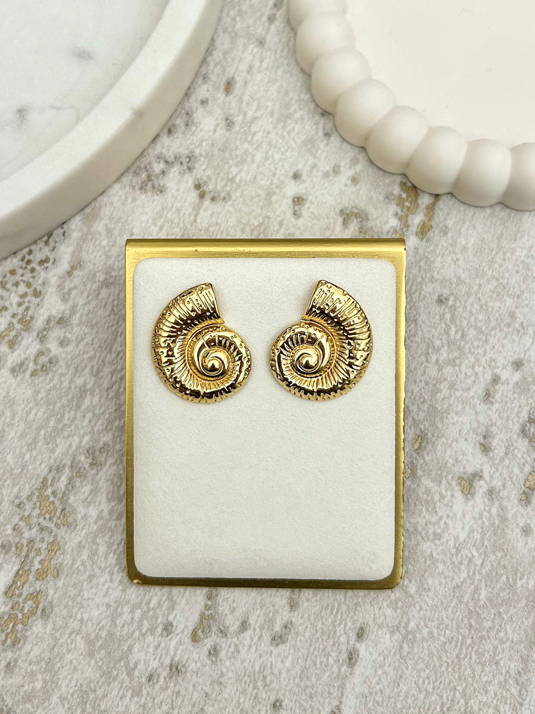 Gold Shell Stud Earrings