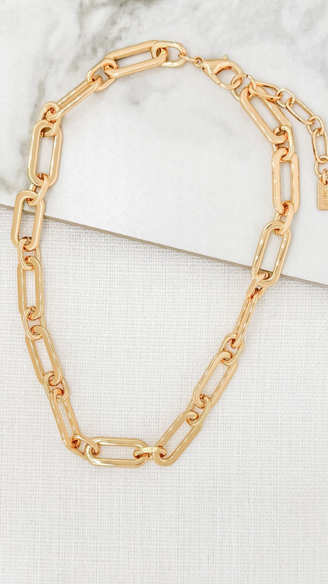 Gold Chain Link Necklace 9063