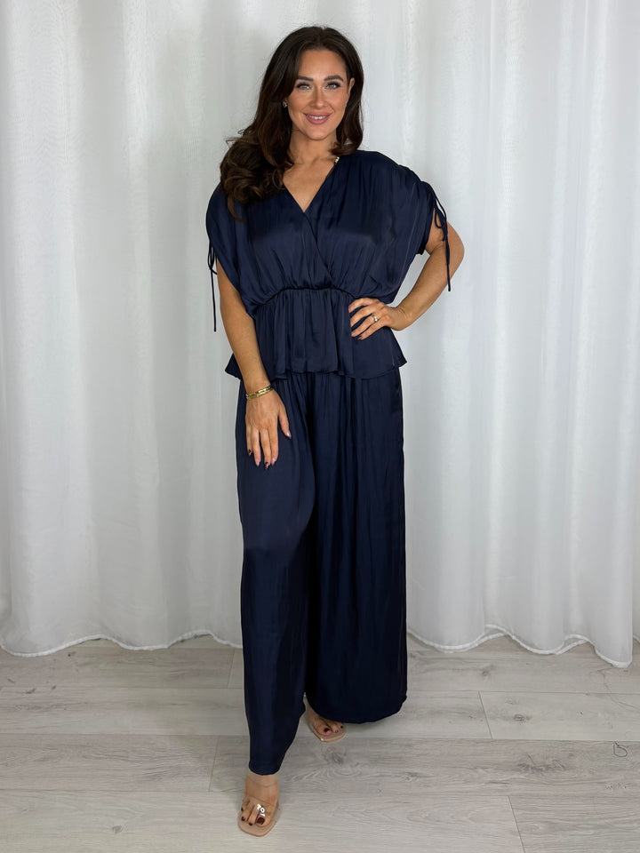 V-Neck Cinched Waist Top & Trouser Co-Ord (3 Colours)