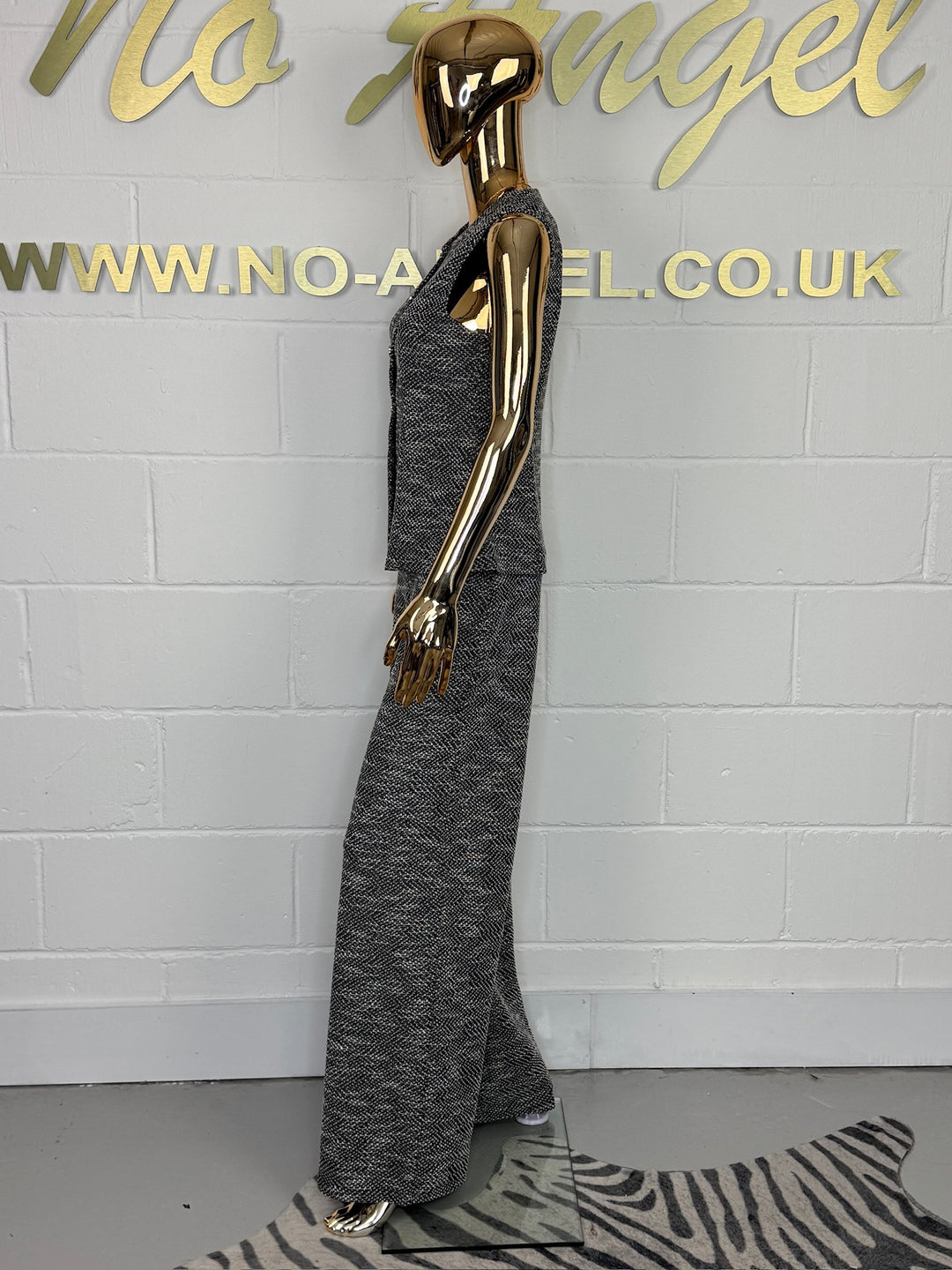 Fleck Sleeveless Gold Button Waistcoat & Trouser Co-Ord (2 Colours ...