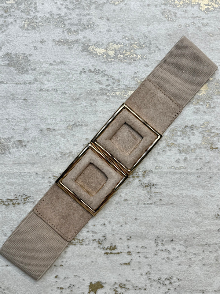 Suedette Squared Detail Interlock Belt (5 Colours)