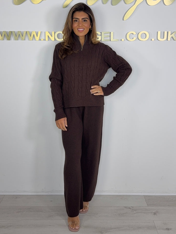 Cable Design 1/4 Zip Trouser Co-ord (2 Colours)