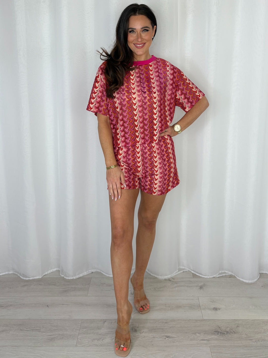 ZigZag Round Neck Top And Shorts Co-Ord (3 Colours)