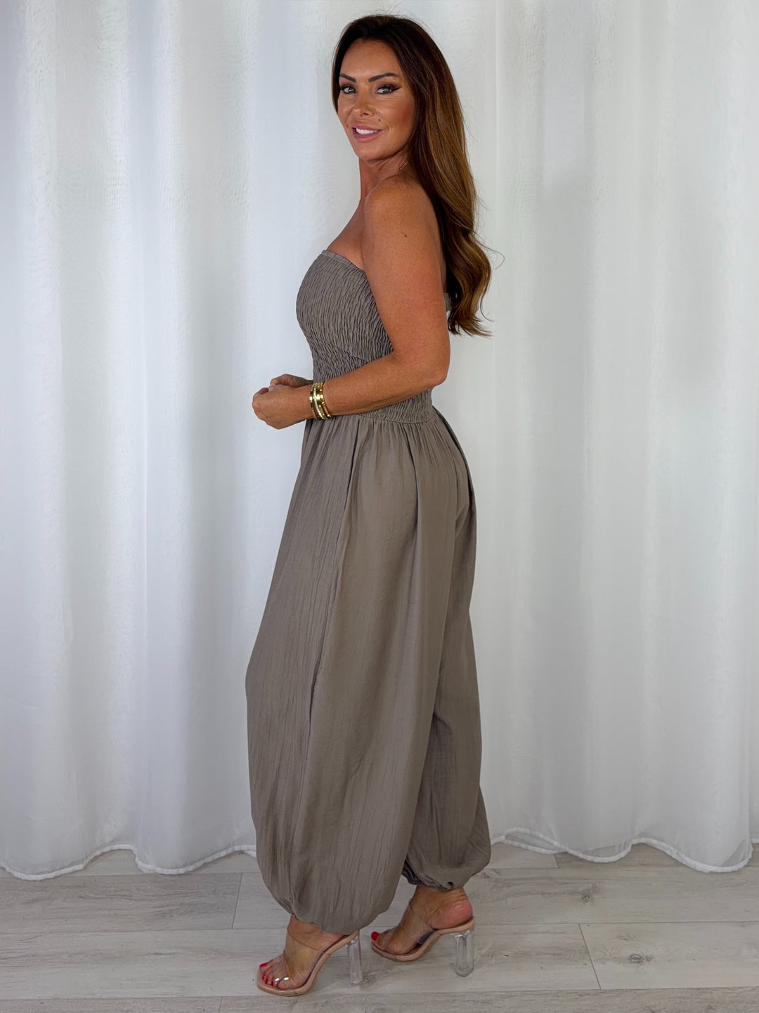Smocked Bandeau Hareem Trouser Jumpsuit (4 Colours)