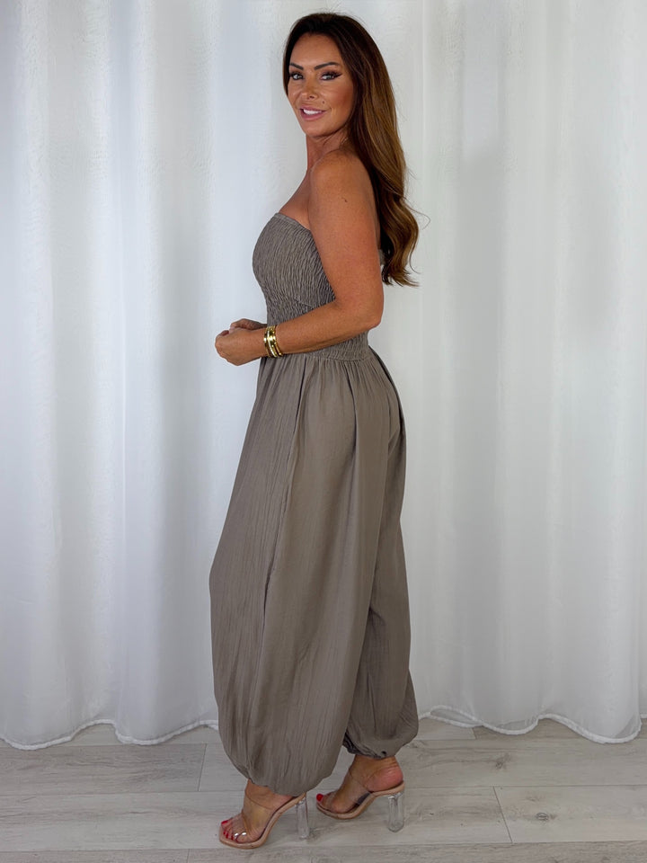 Smocked Bandeau Hareem Trouser Jumpsuit (4 Colours)