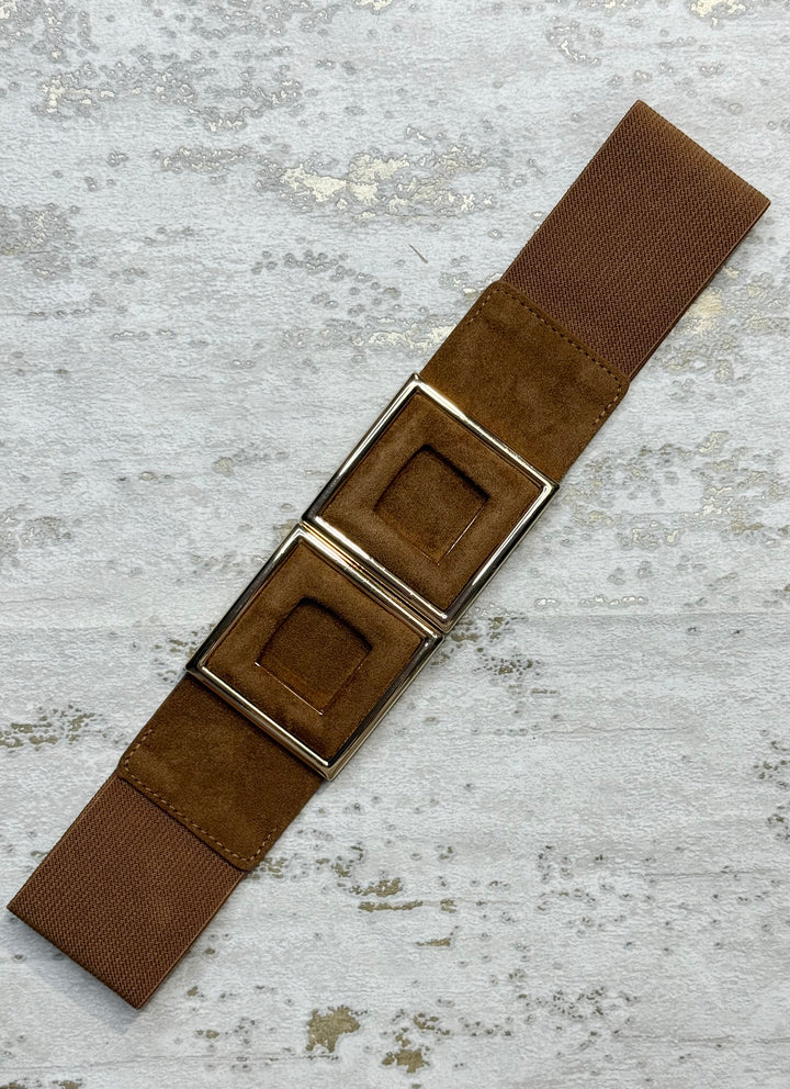 Suedette Squared Detail Interlock Belt (5 Colours)
