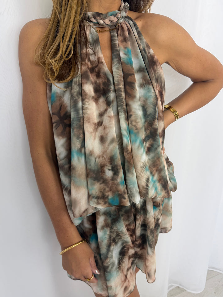 Rope Design Racer Neck Floaty Playsuit