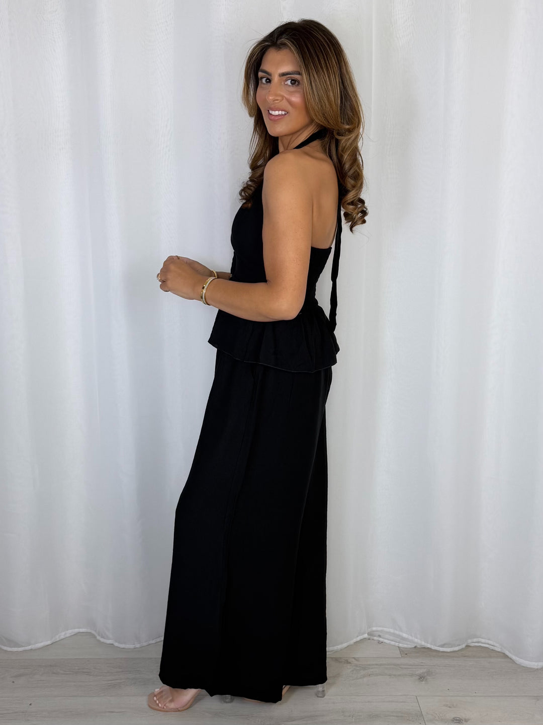 Halter Neck Gold Buckle Top & Trouser Co-Ord (8 Colours)
