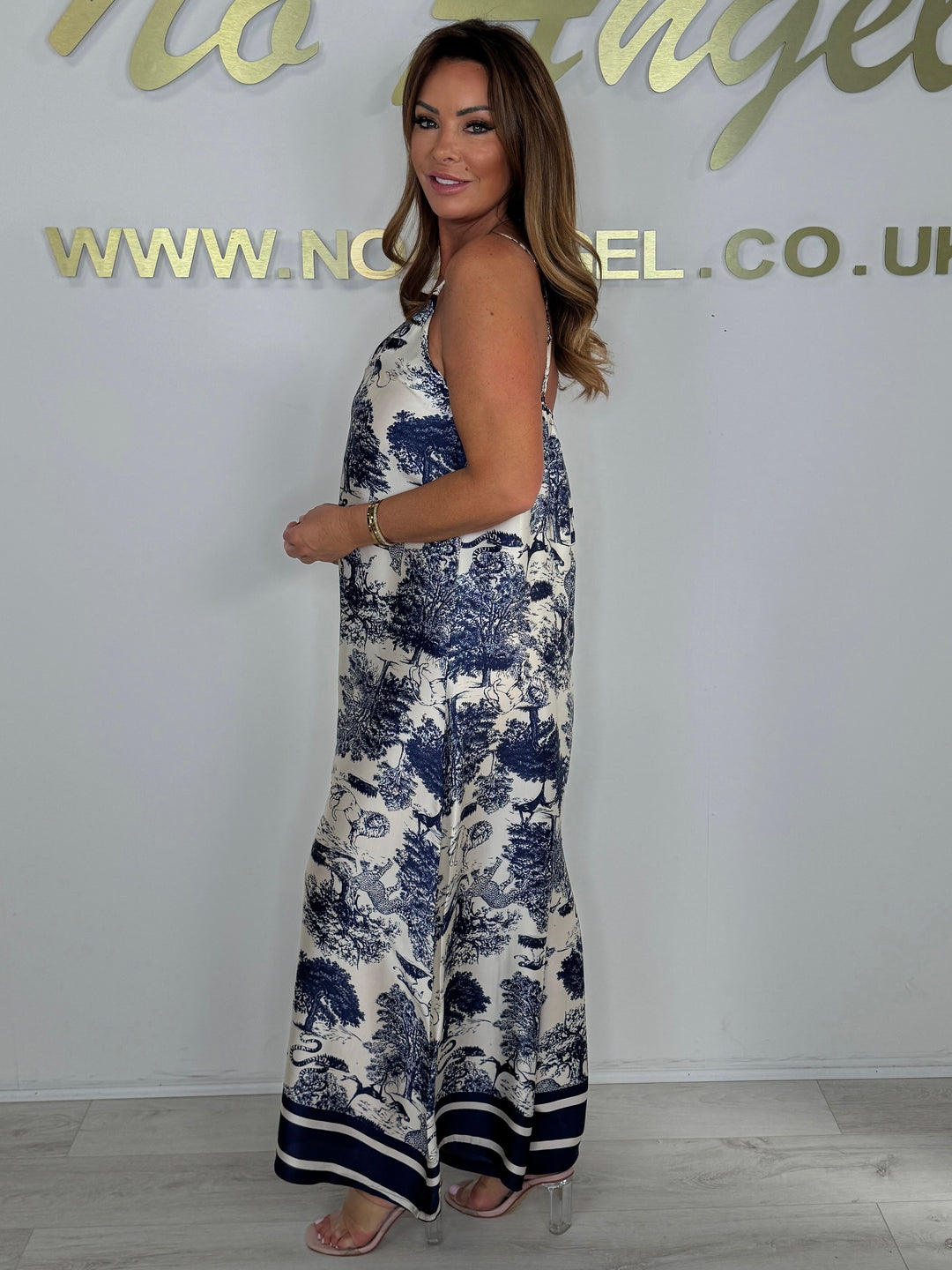 Printed Silk Mix Spaghetti Strap Jumpsuit (3 Colours)