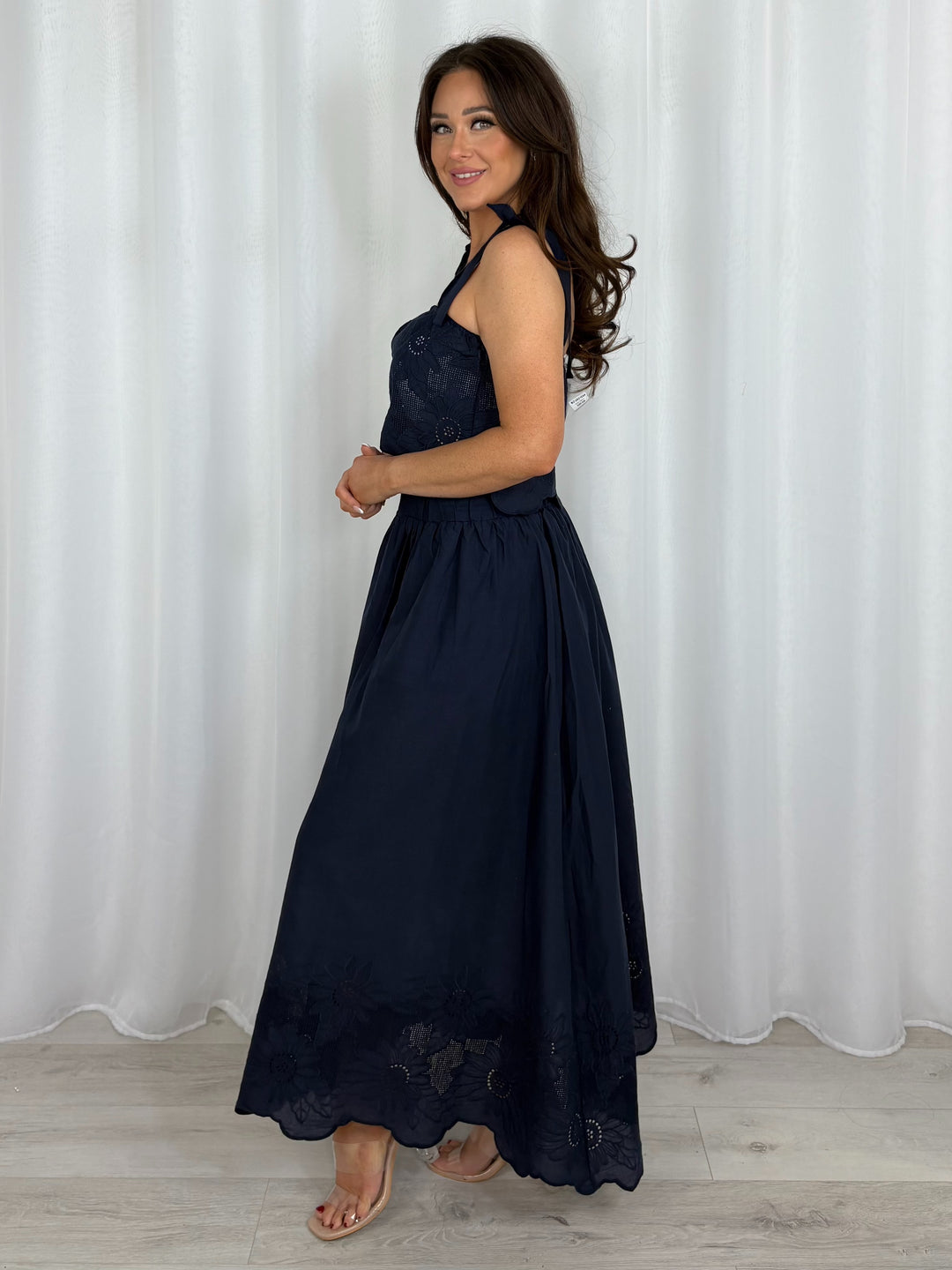 Tie Shoulder Floral Design Maxi Skirt Co-Ord (2 Colours)