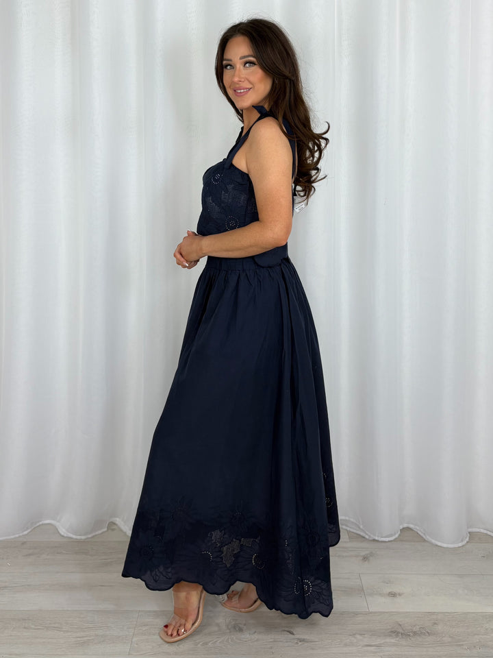 Tie Shoulder Floral Design Maxi Skirt Co-Ord (2 Colours)