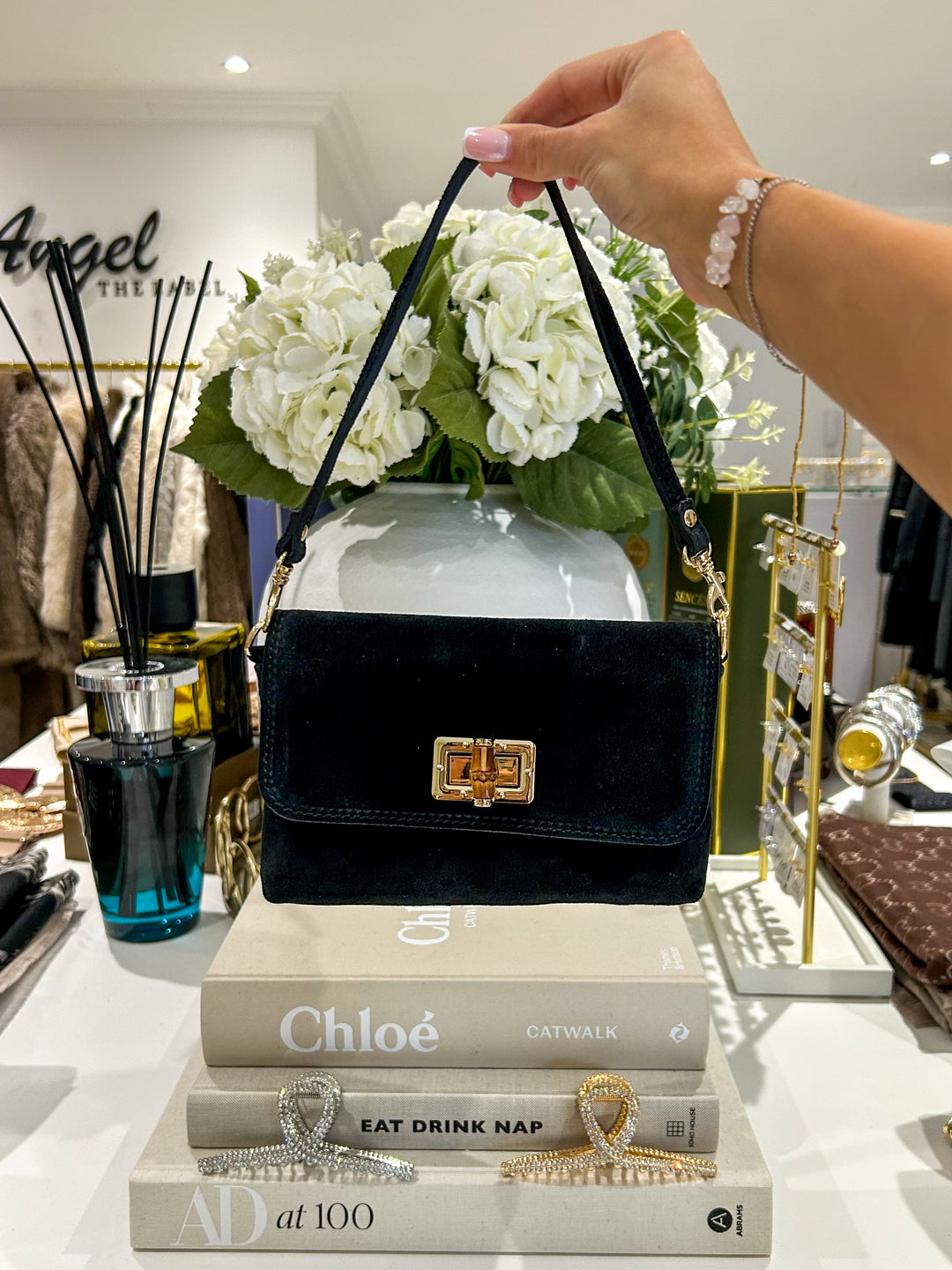 Genuine Leather Gold Hardware Wooden Buckle Mini Bag (10 Colours)