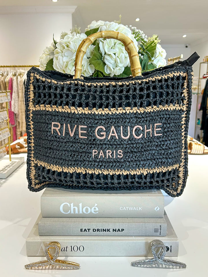 Rive Gauche Paris Bamboo Strap Beach Bag (4 Colours)