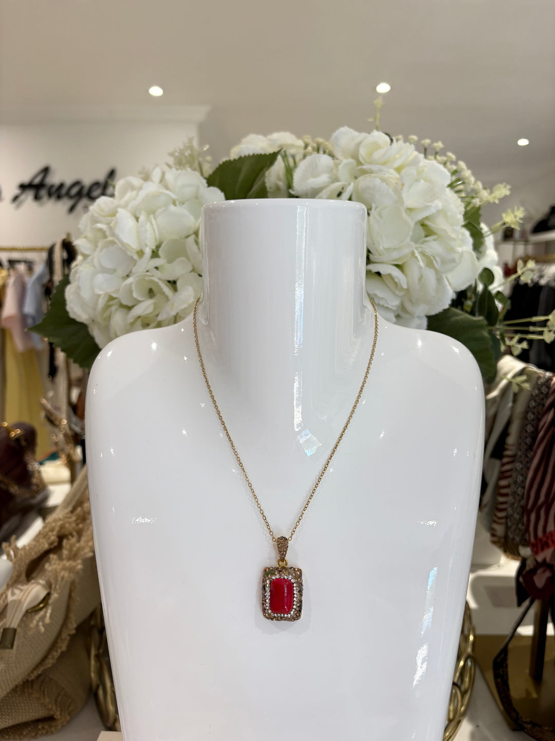 Crystal Pendant Necklace (6 Colours)