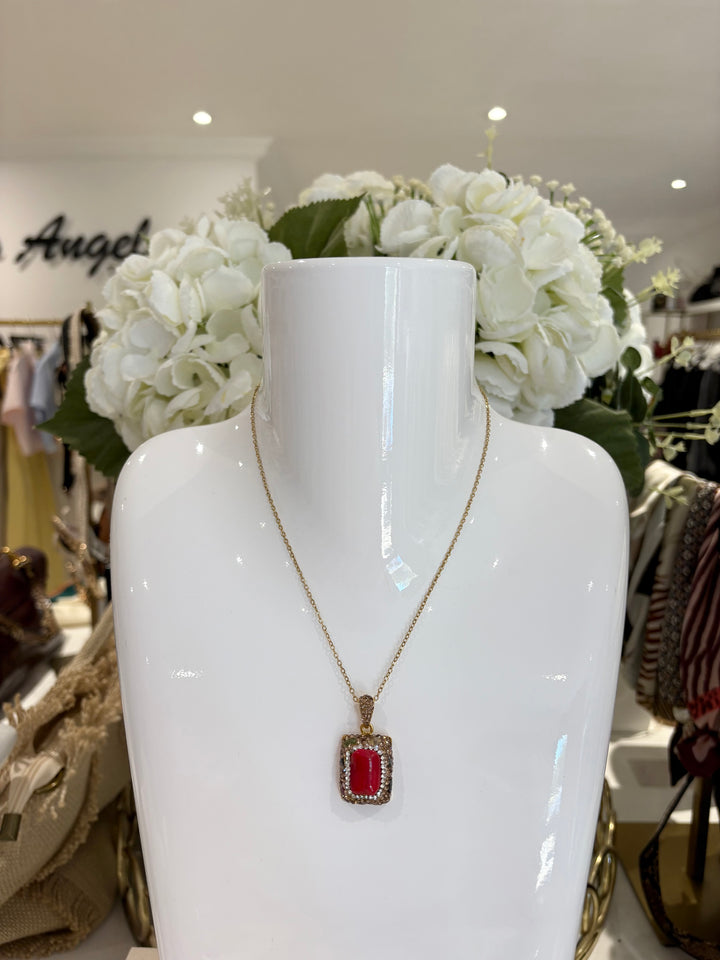 Crystal Pendant Necklace (6 Colours)