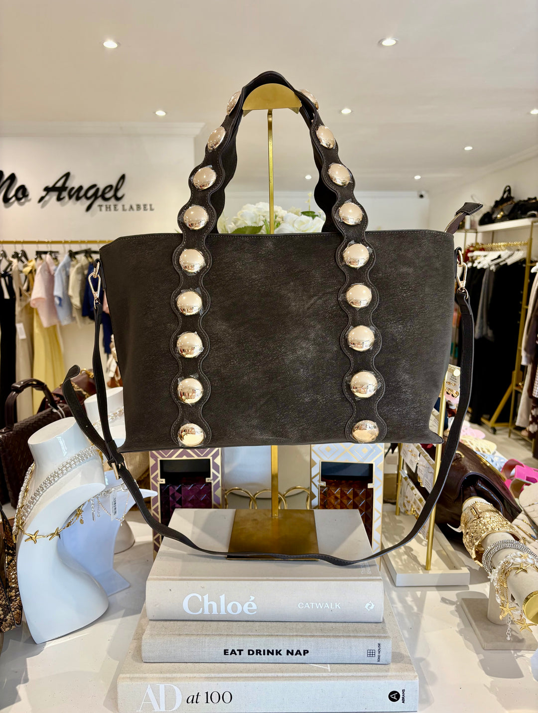Suede Gold Disc Handbag (4 Colours)