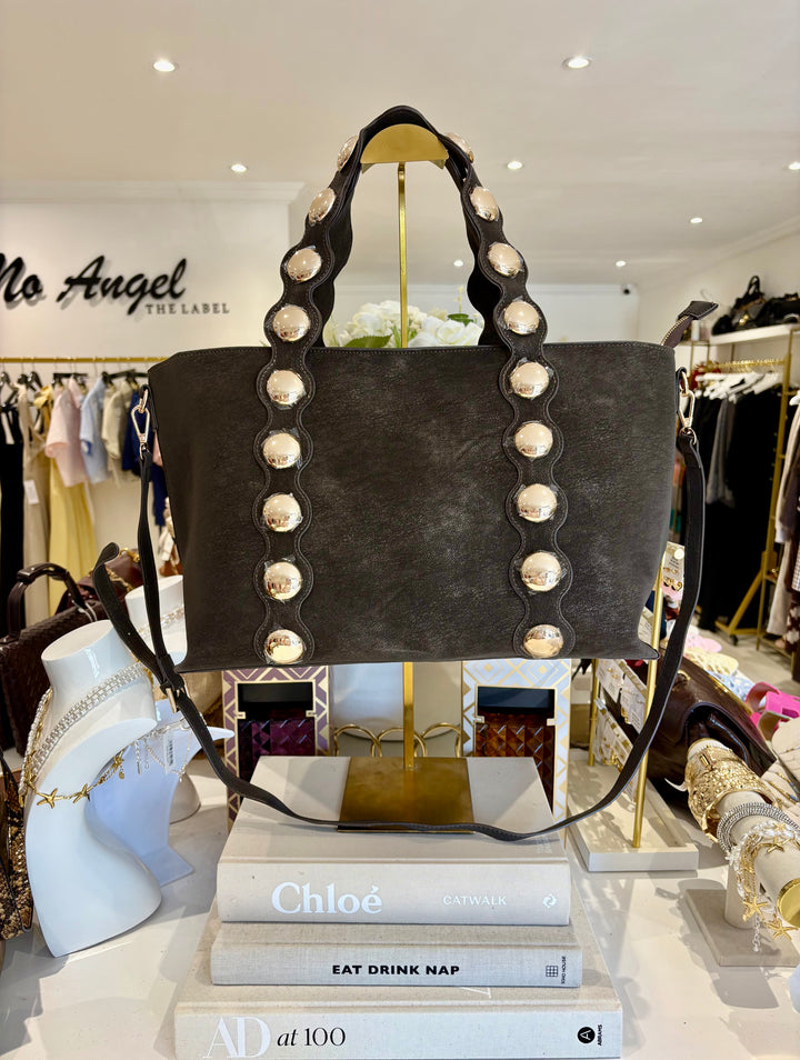 Suede Gold Disc Handbag (4 Colours)