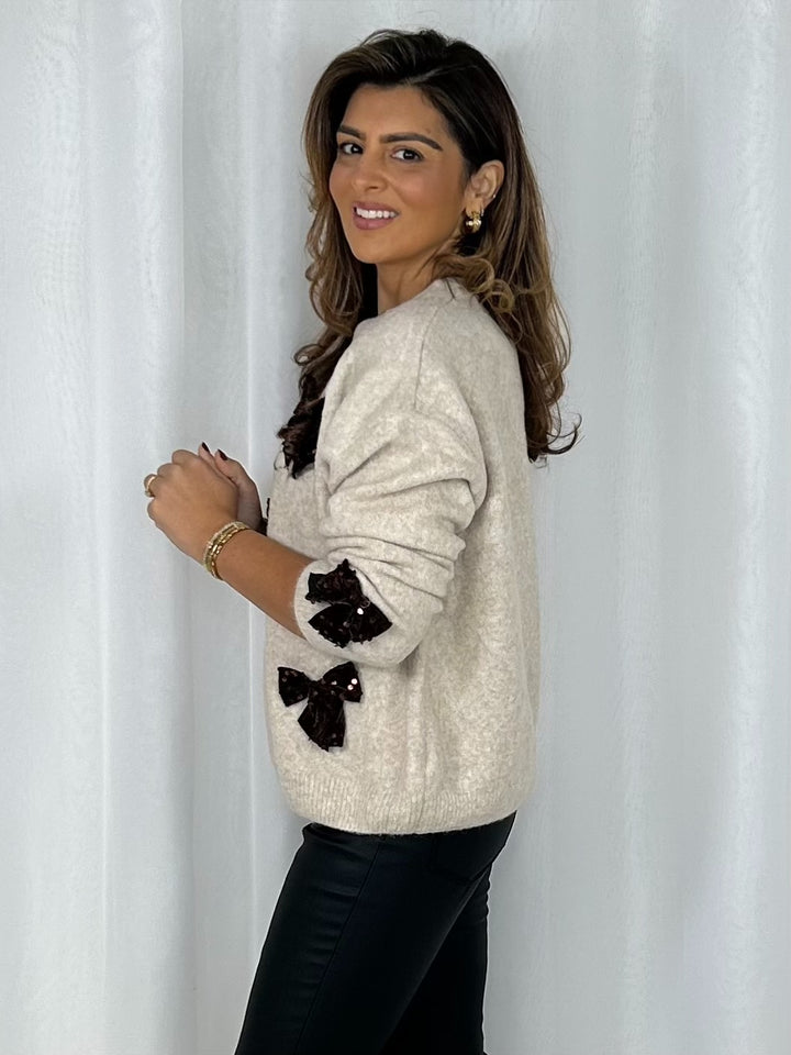 Sequin Mini Bow Jumper (3 Colours)