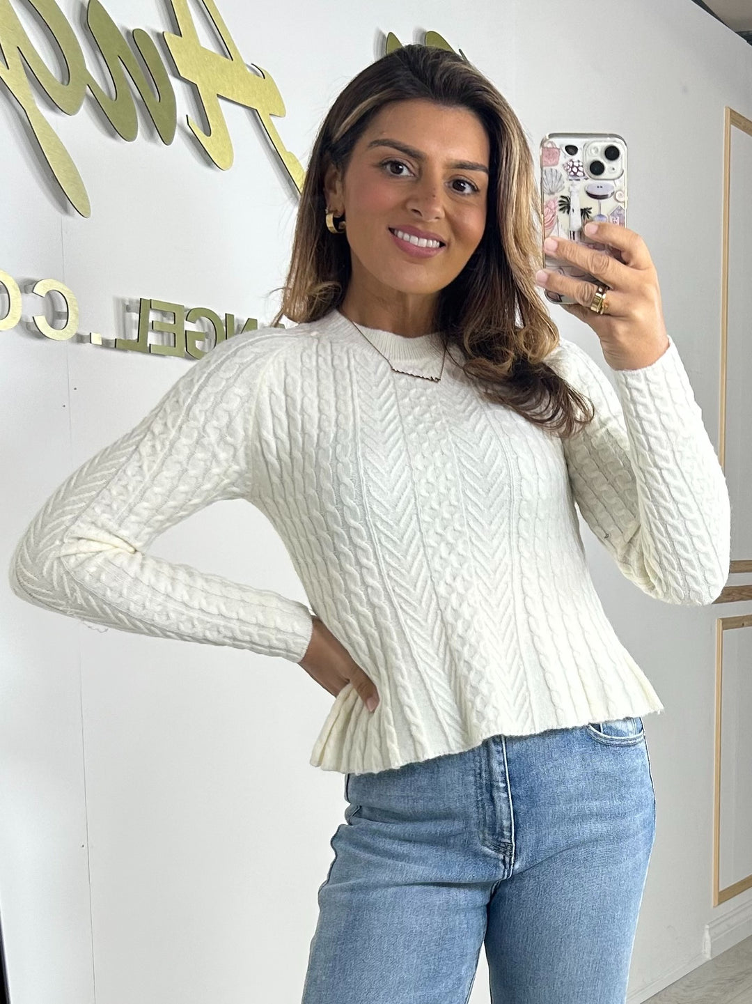 Soft Knit Cable Detail Long Sleeve Jumper (2 Colours)