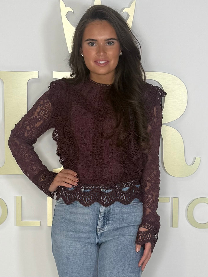 Floral Lace Long Sleeve Top (4 Colours)