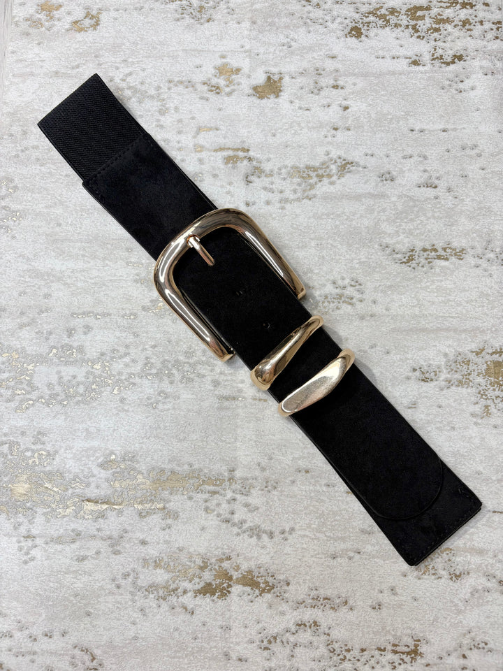 Double Link Suedette Stretch Belt (4 Colours)