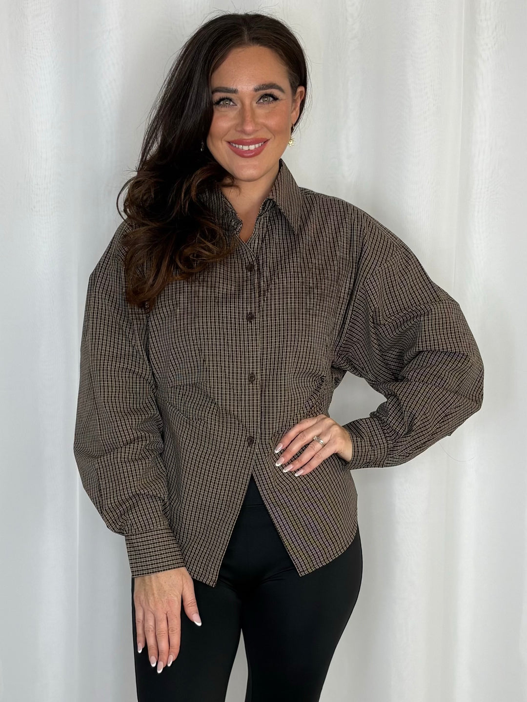 Brown Dog Tooth Shirt