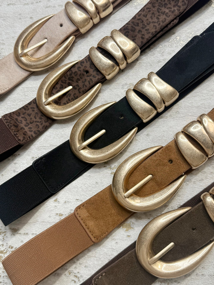 Three Links Gold Buckle Belt (5 Colours)