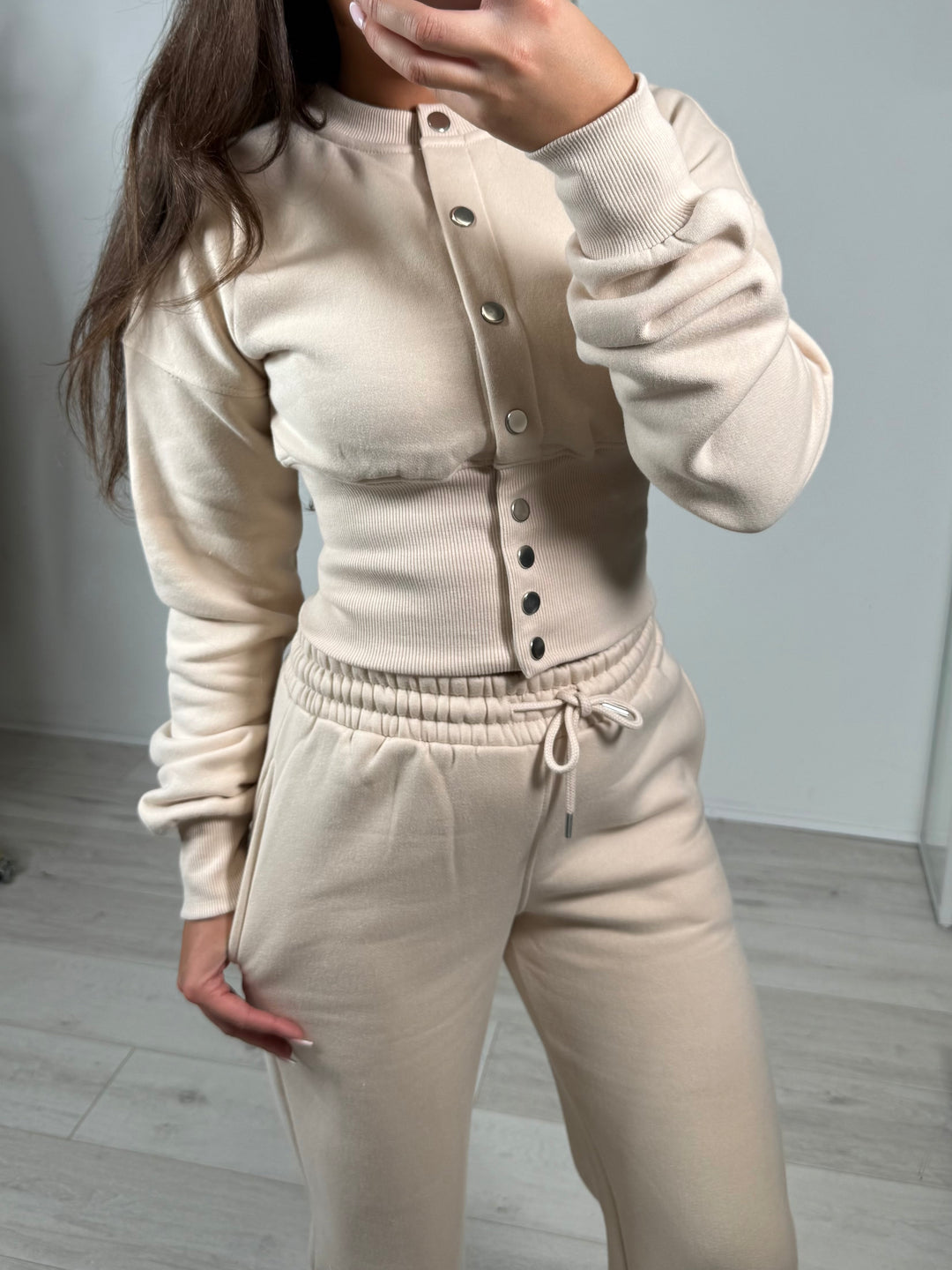 Button Up Cinched Waist Jumper & Straight Leg Trouser Co-ord (5 Colours)