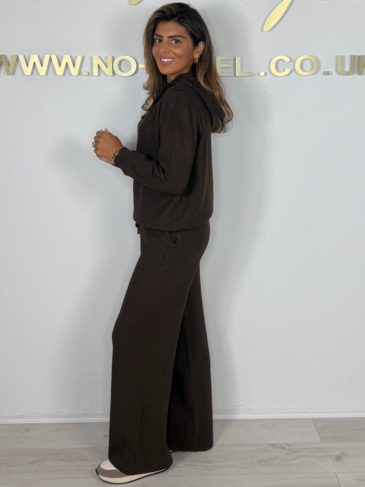 Waffle Hooded Drawstring Trouser Co-ord (6 Colours)