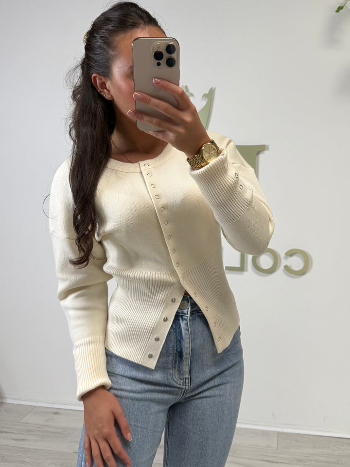 Soft Knit Button Up Ribbed Bottom Cardigan (4 Colours)