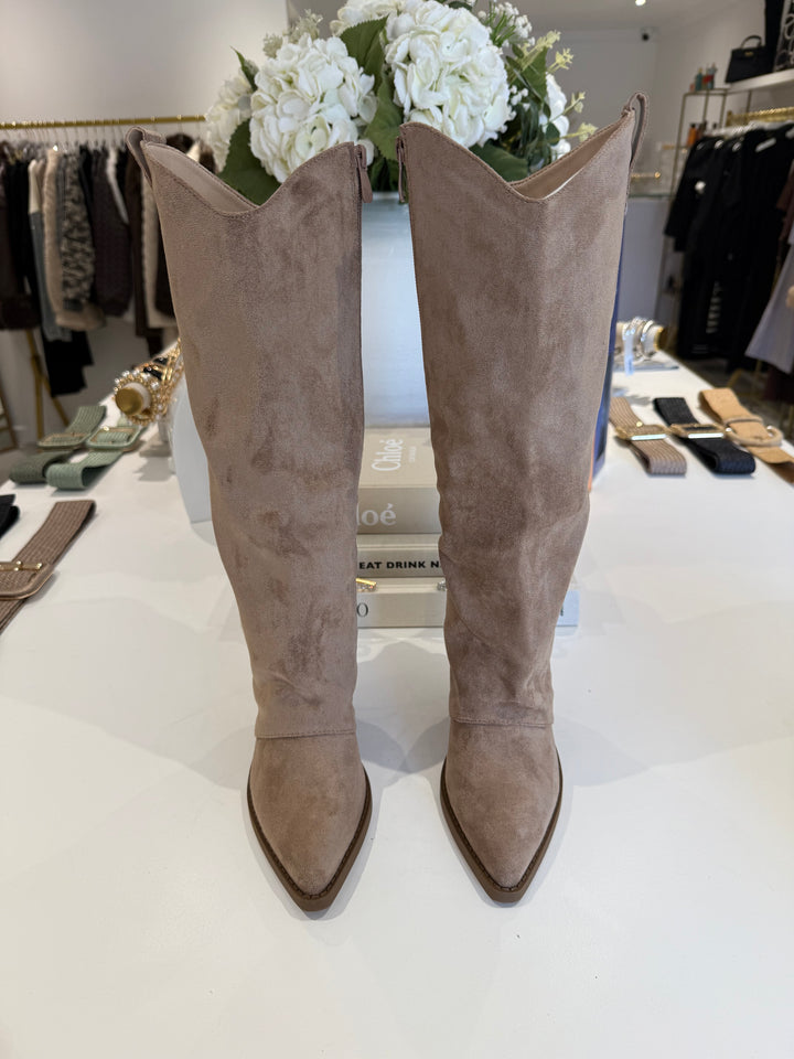 Suede Heeled Cowboy Boots (2 Colours)