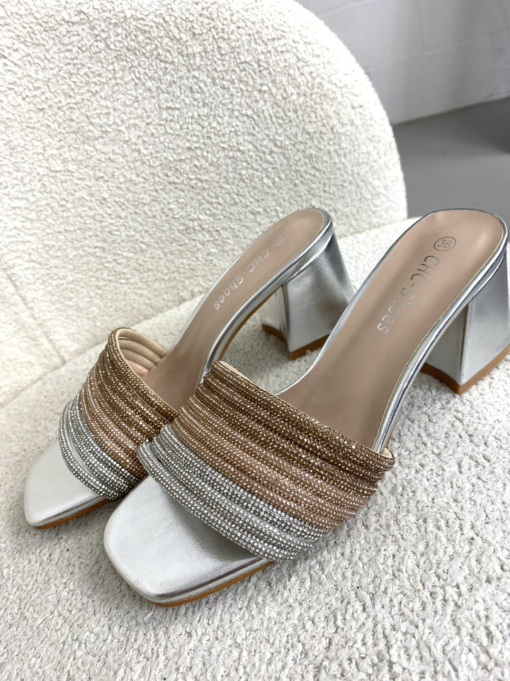 Diamontè Block Heel Sandals ( 2 colours )