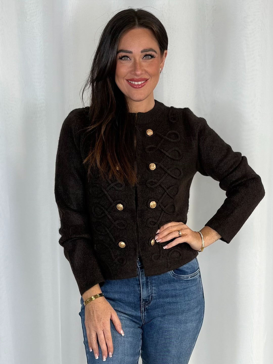 Soft Knit Drummer Style Cardigan (2 Colours)