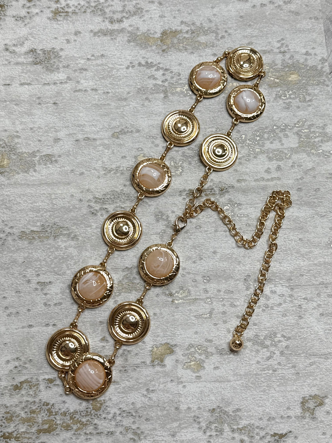 Gold Marble Disk Belt