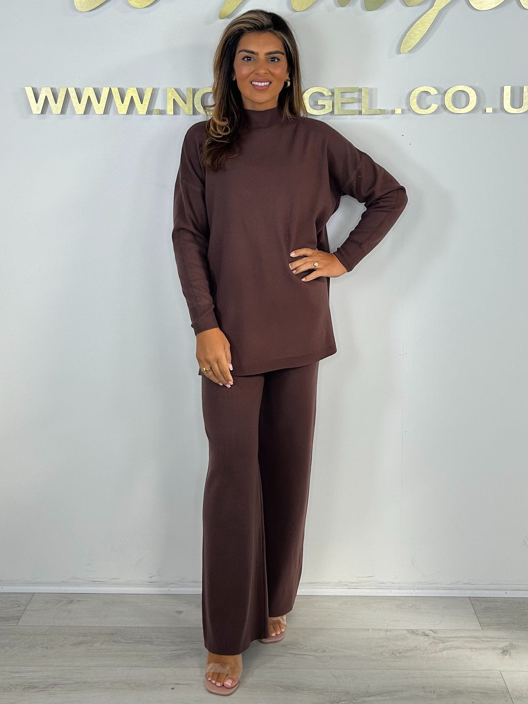 Soft Knit High Neck Side Split Jumper & Trouser Co-Ord (4 Colours)