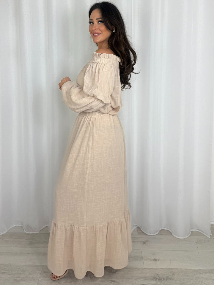 Bardot Balloon Sleeve Maxi Skirt Co-ord (2 Colours)