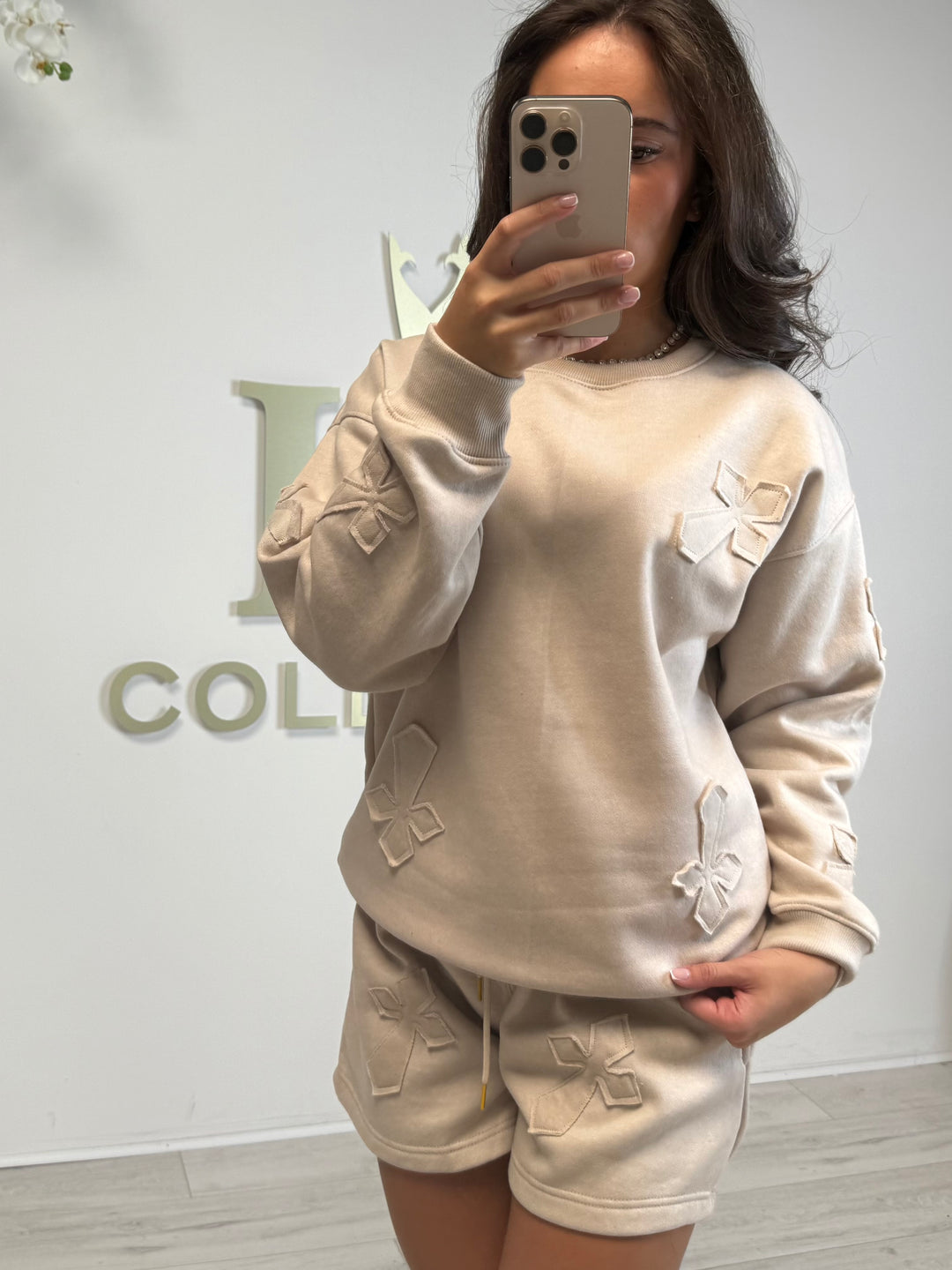 Cross Detail Oversize Jumper & Shorts Co-ord (3 Colours)