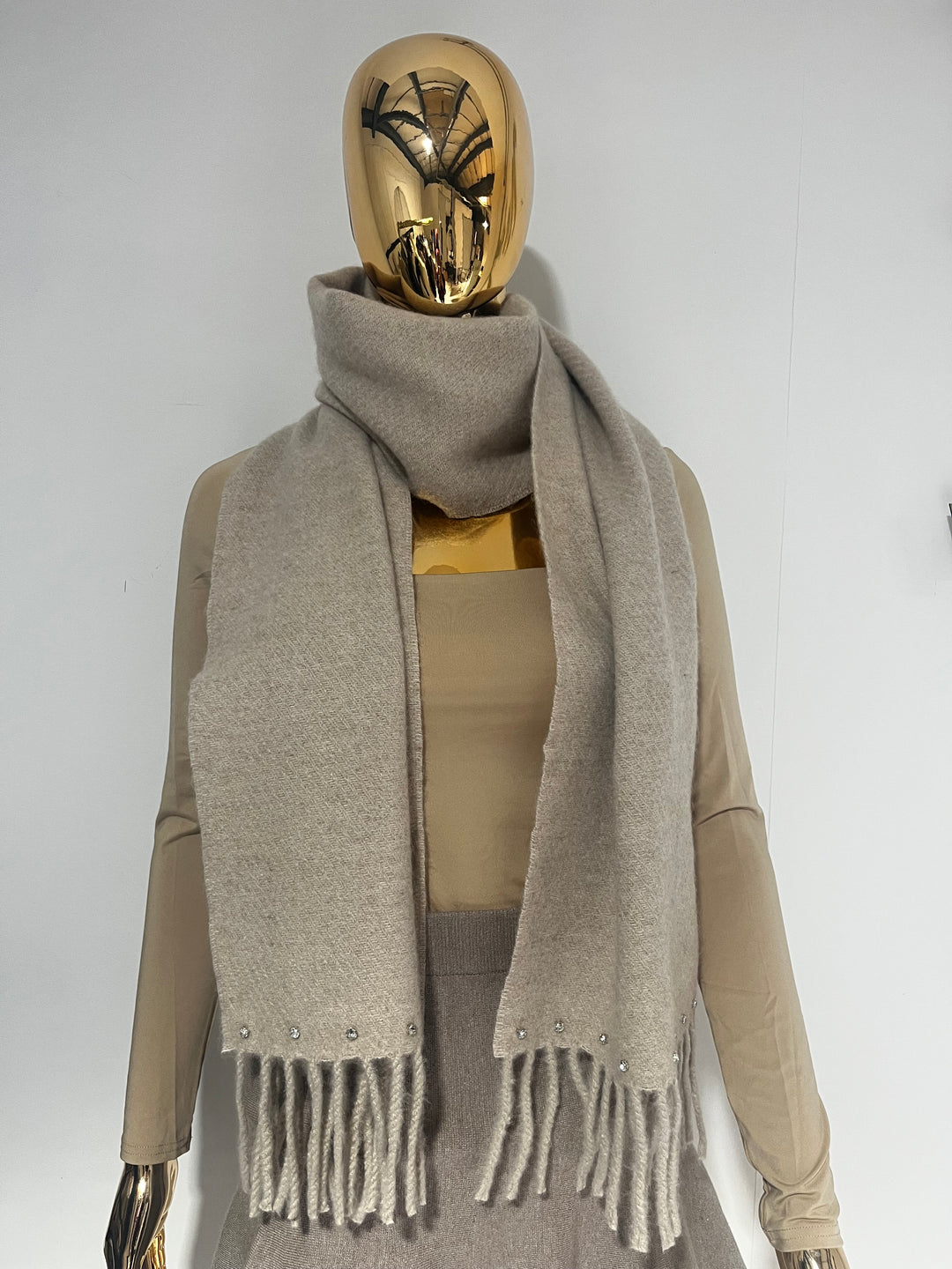 Diamante Tassel Detailed Scarf (6 Colours)