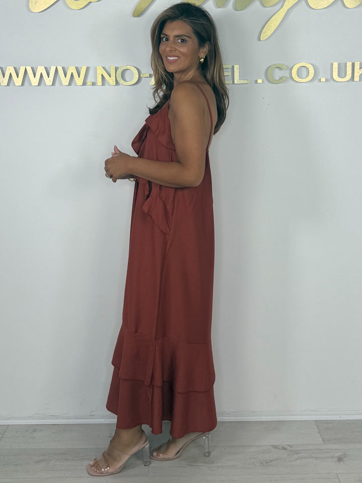 Ruffle Spaghetti Strap Maxi Dress (2 Colours)