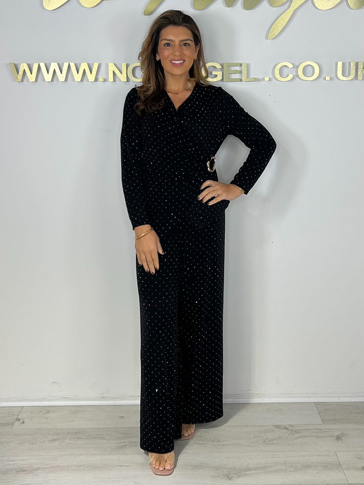 Black Sparkle Gold Buckle Tie Co-Ord (2 Colours)