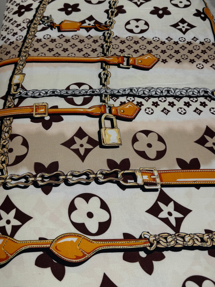 Flower Chain Detail Silky Scarf (2 Colours)