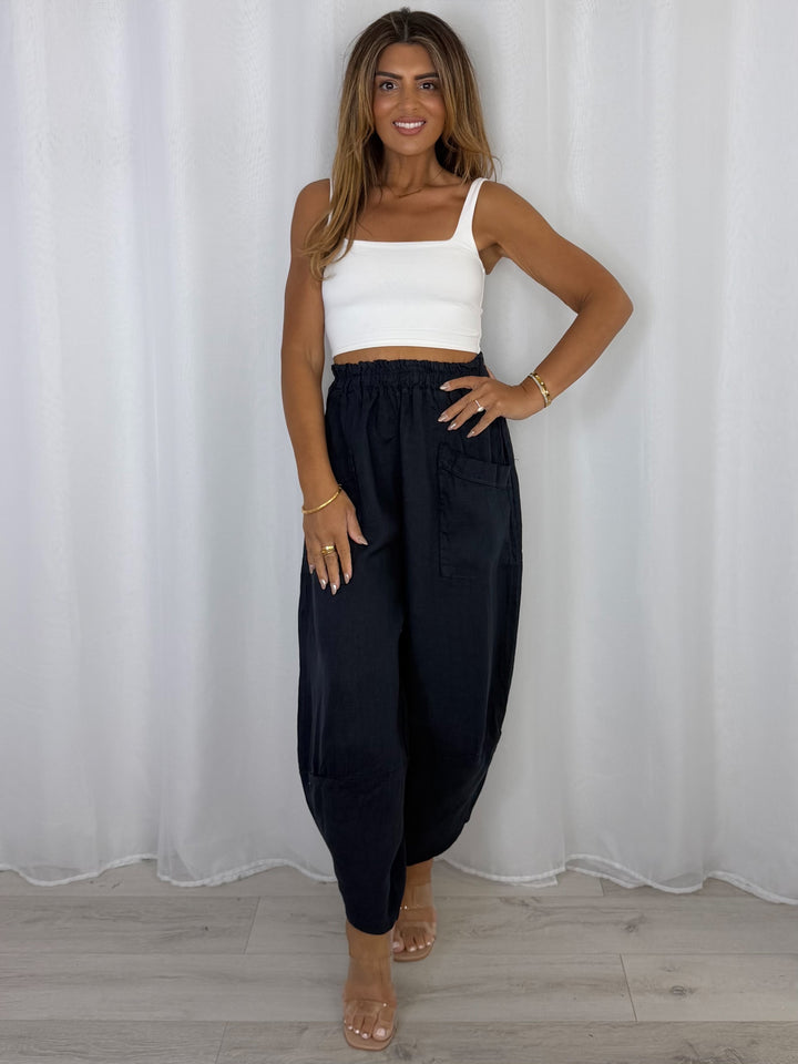 Pocket Detail Linen Trousers (4 Colours)