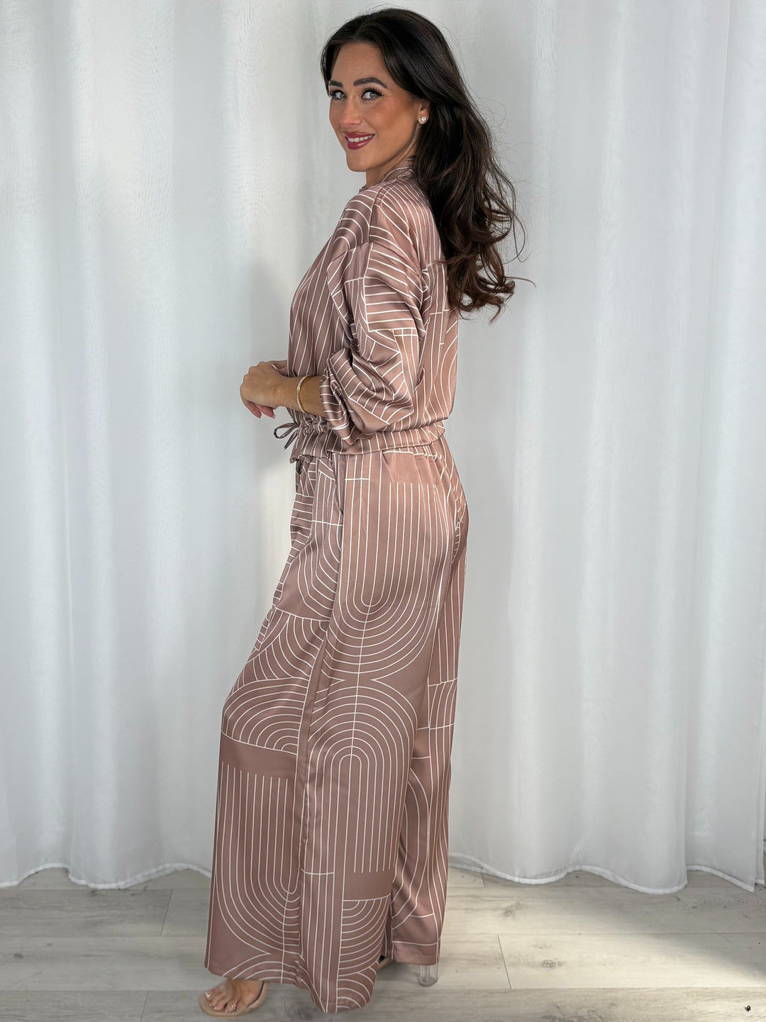 Silky Printed Bomber Jacket And Trouser Co-Ord (2 Colours)