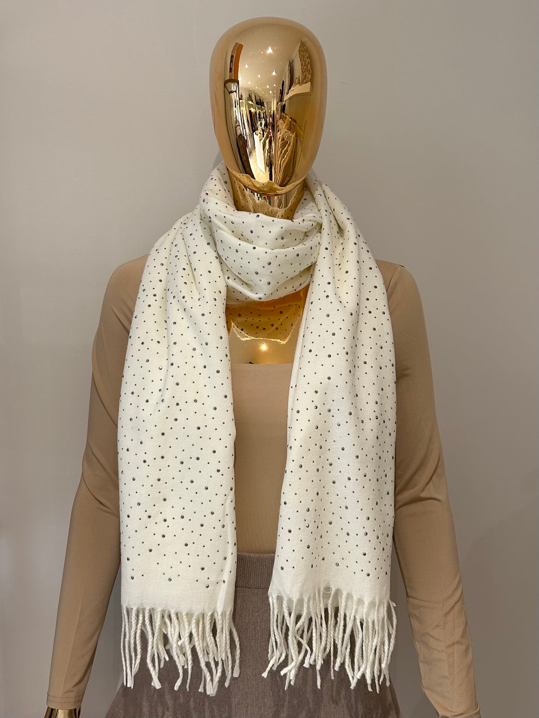 Diamante Tassel Edge Scarf (3 Colours)